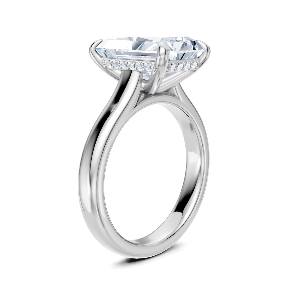 Image for Aurore Side Stone Engagement Ring | 14k White Gold