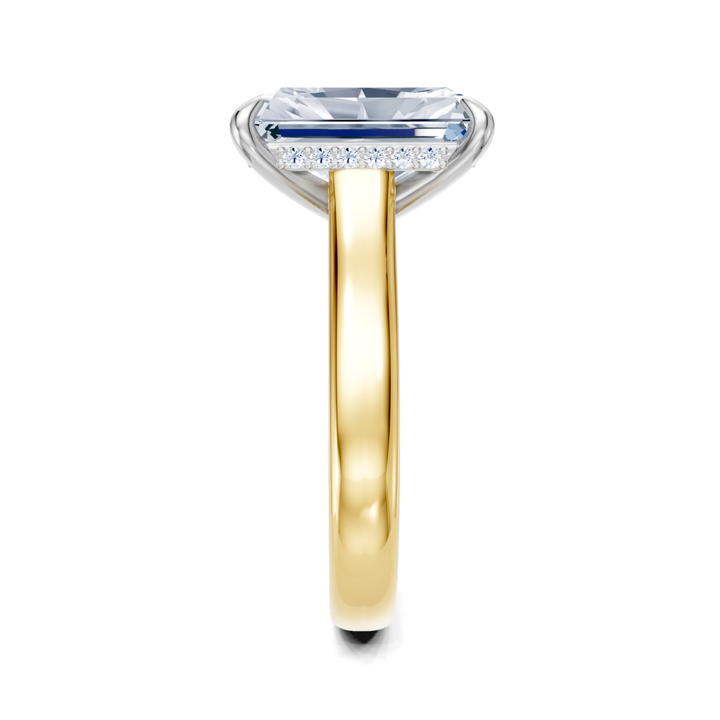 Image for Aurore Side Stone Engagement Ring | 14k Two Tone