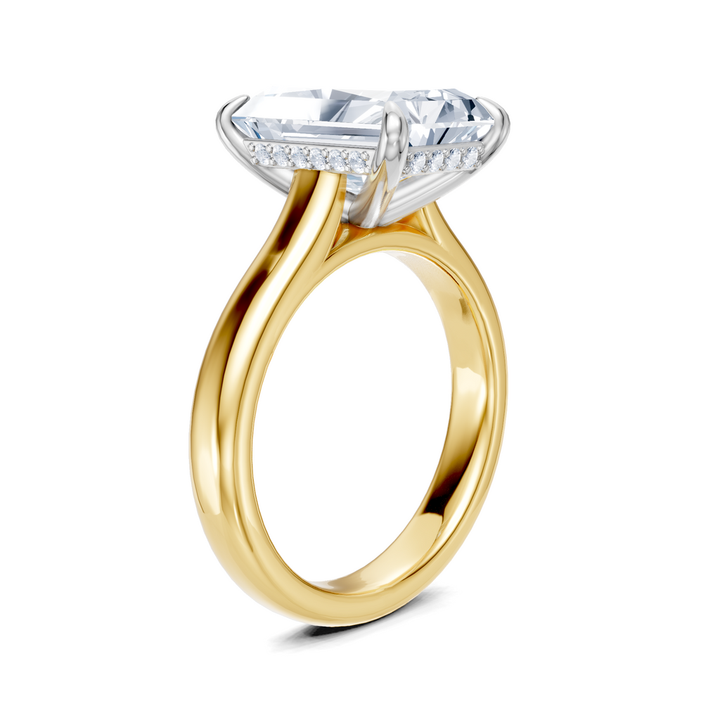 Image for Aurore Side Stone Engagement Ring | 18k Two Tone