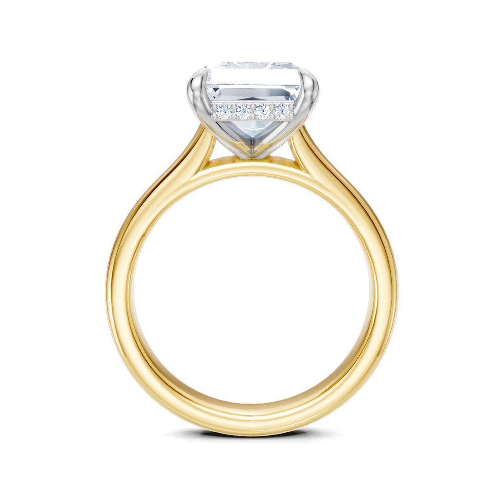 Image for Aurore Side Stone Engagement Ring | 18k Two Tone