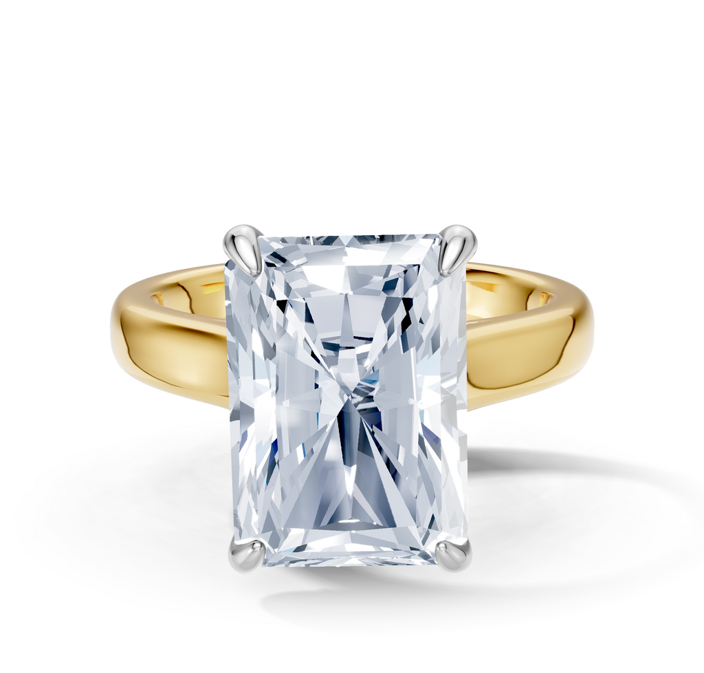 Image for Aurore Side Stone Engagement Ring | 14k Two Tone