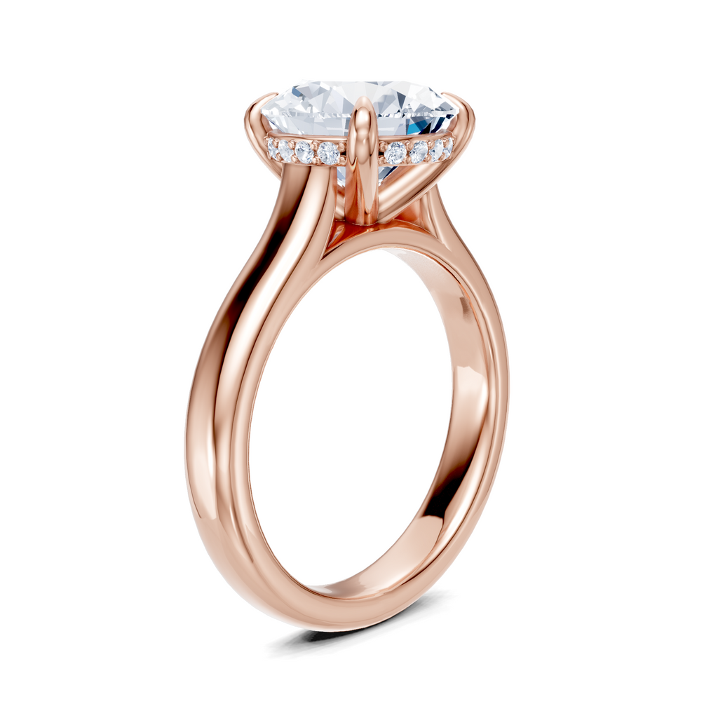 Image for Aurore Side Stone Engagement Ring | 18k Rose Gold