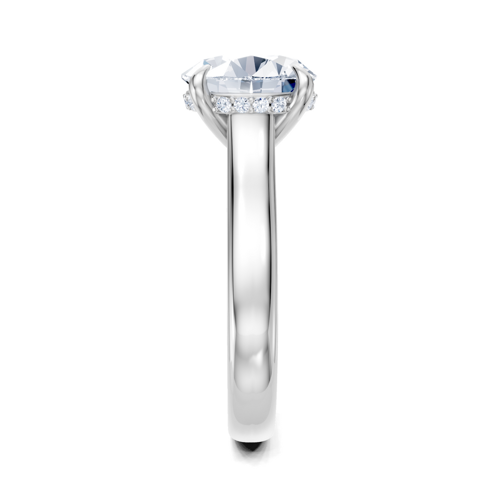Image for Aurore Side Stone Engagement Ring | 18k White Gold