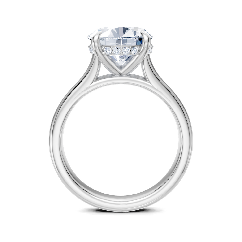 Image for Aurore Side Stone Engagement Ring | 18k White Gold