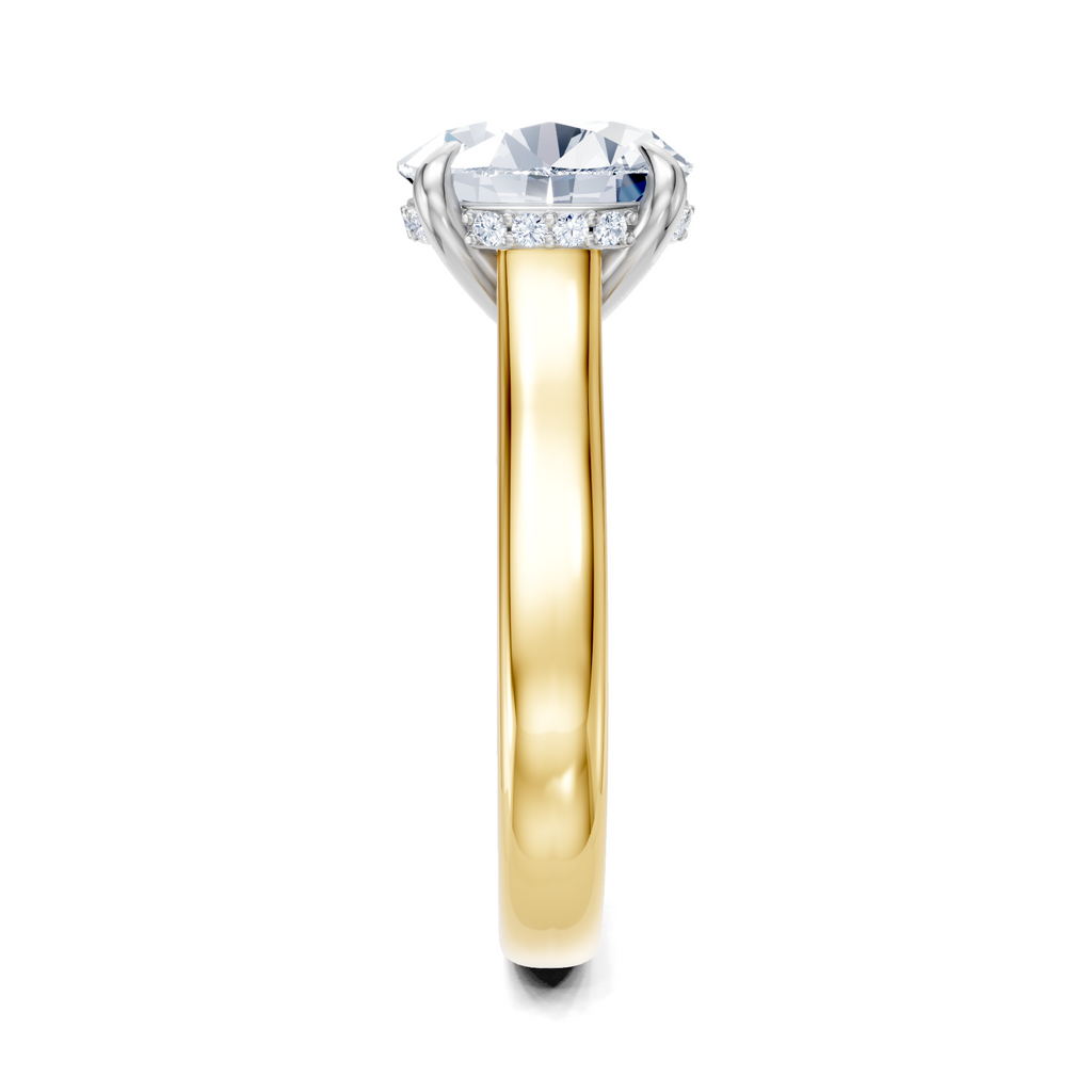 Image for Aurore Side Stone Engagement Ring | 18k Two Tone