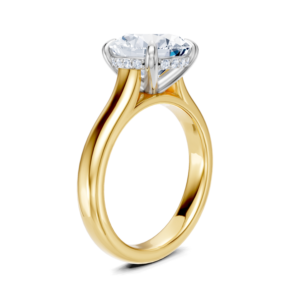 Image for Aurore Side Stone Engagement Ring | 14k Two Tone