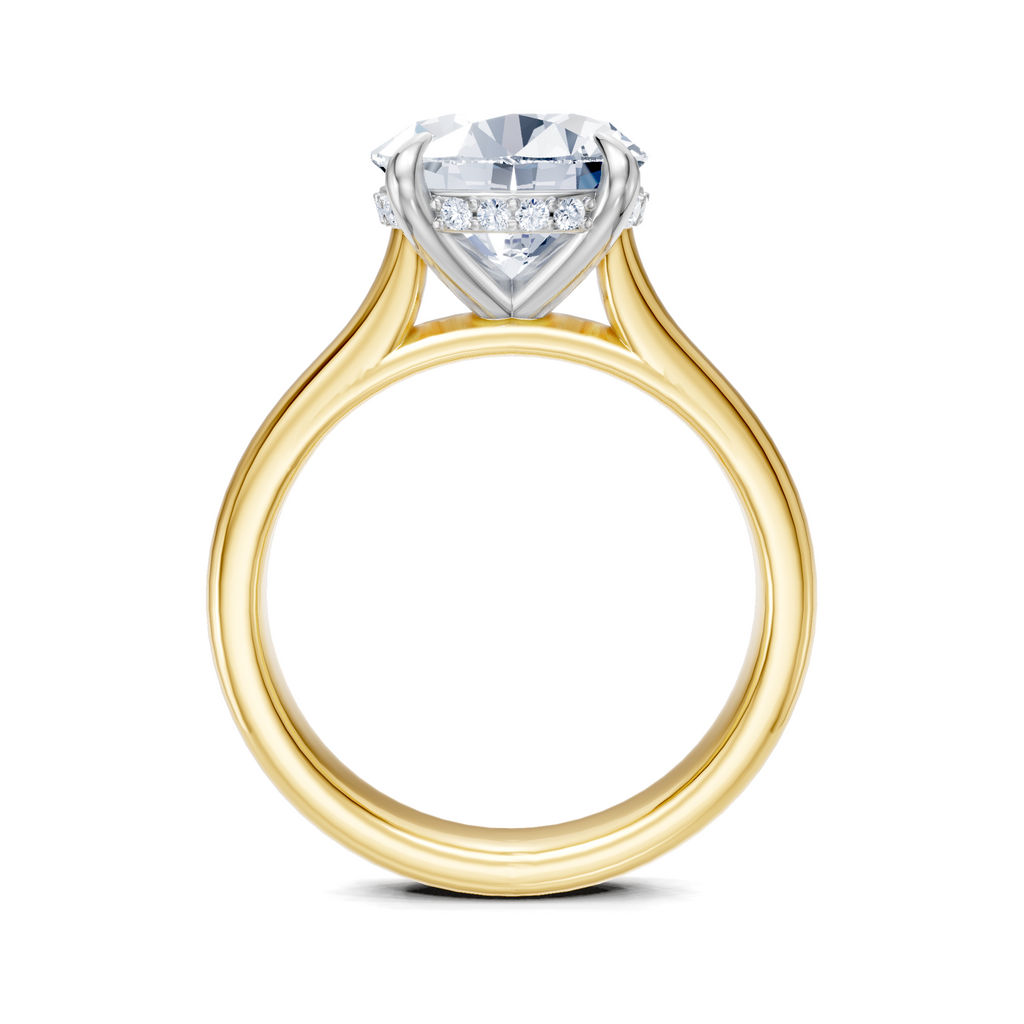 Image for Aurore Side Stone Engagement Ring | 14k Two Tone