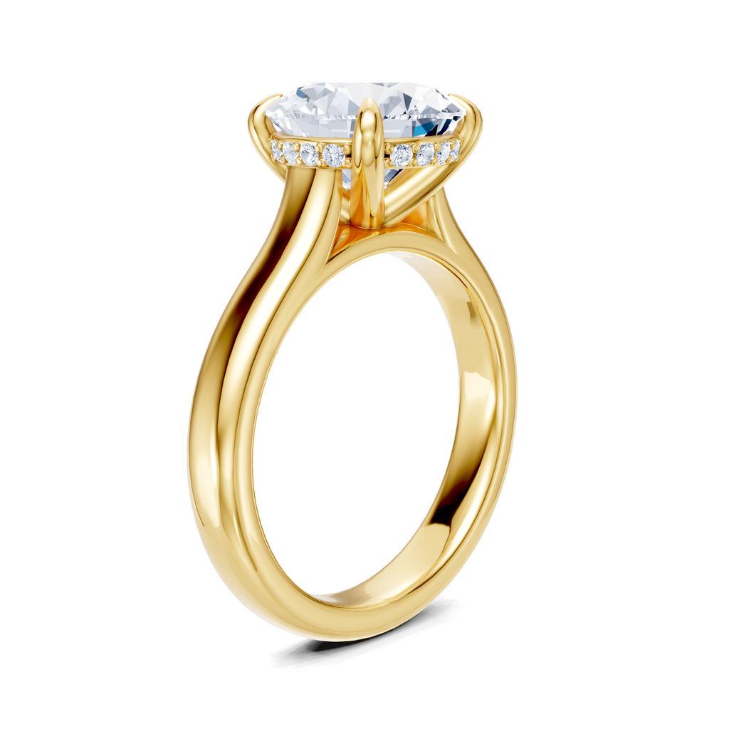 Image for Aurore Side Stone Engagement Ring | 18k Yellow Gold