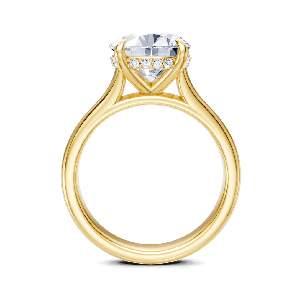 Image for Aurore Side Stone Engagement Ring | 14k Yellow Gold