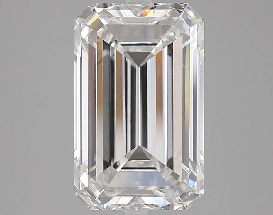Sparkling emerald cut lab-grown diamond, ethical and sustainable choice for engagement rings
