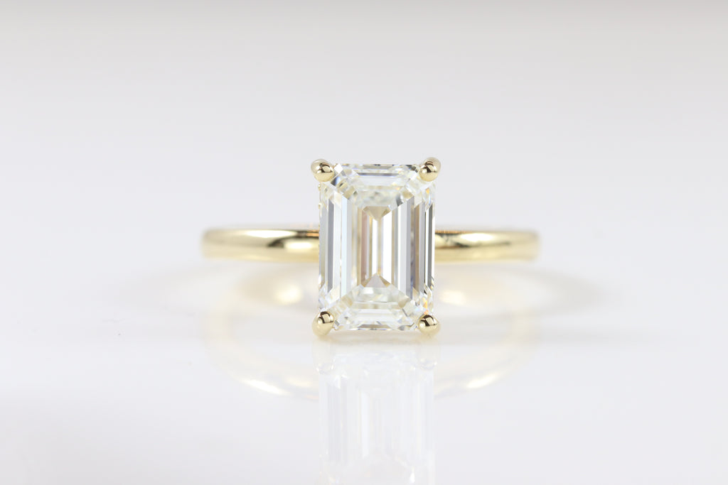 Hidden Halo | 2.85ct F-VVS1 Emerald | 14k Yellow Gold