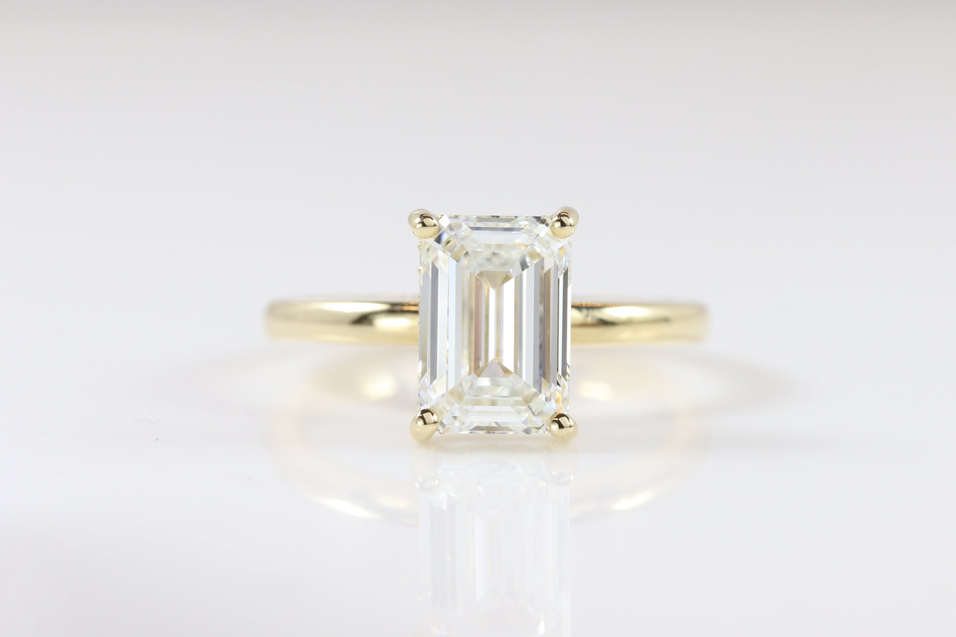 Hidden Halo | 2.85ct F-VVS1 Emerald | 14k Yellow Gold