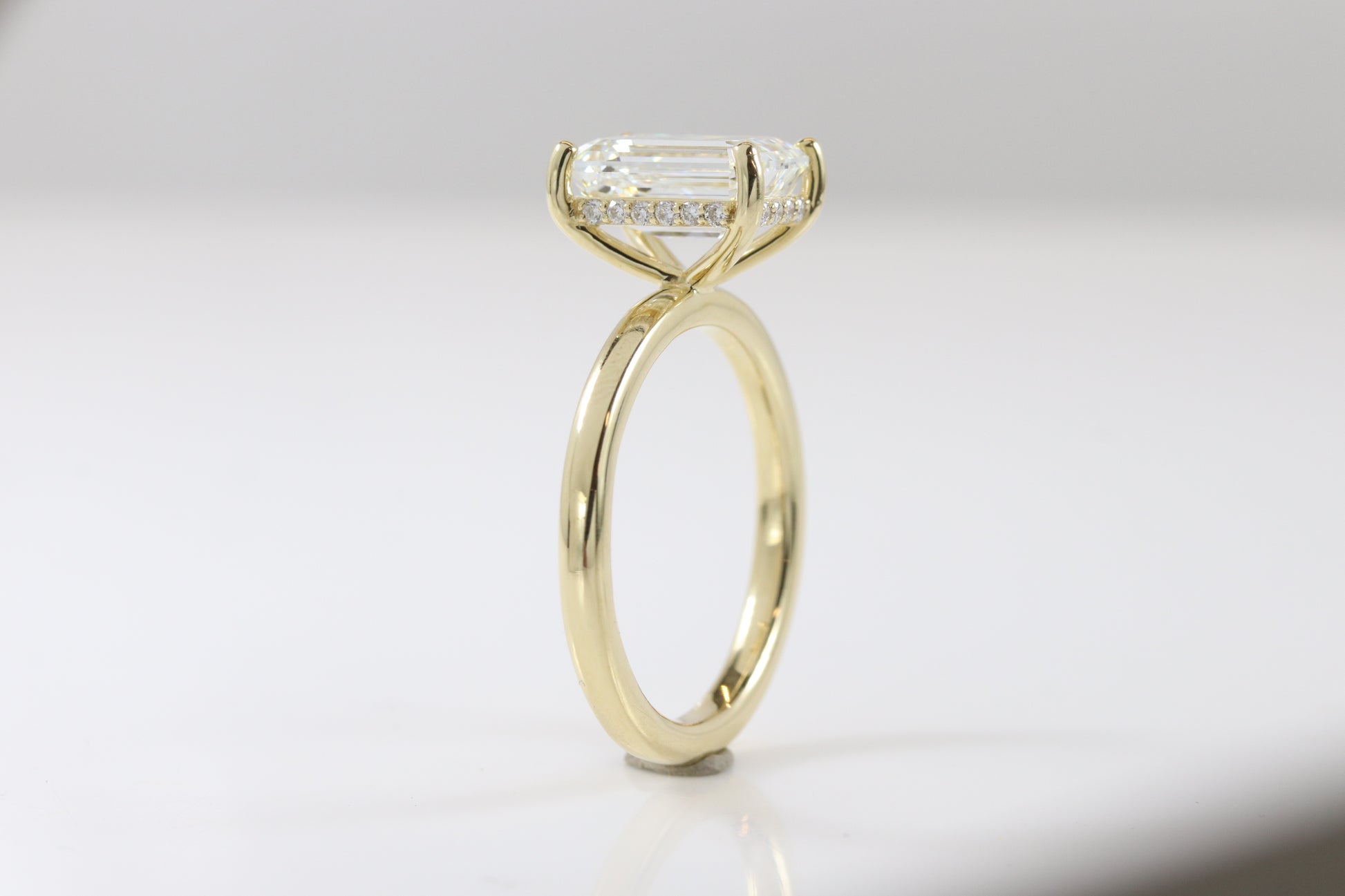 Hidden Halo | 2.85ct F-VVS1 Emerald | 14k Yellow Gold