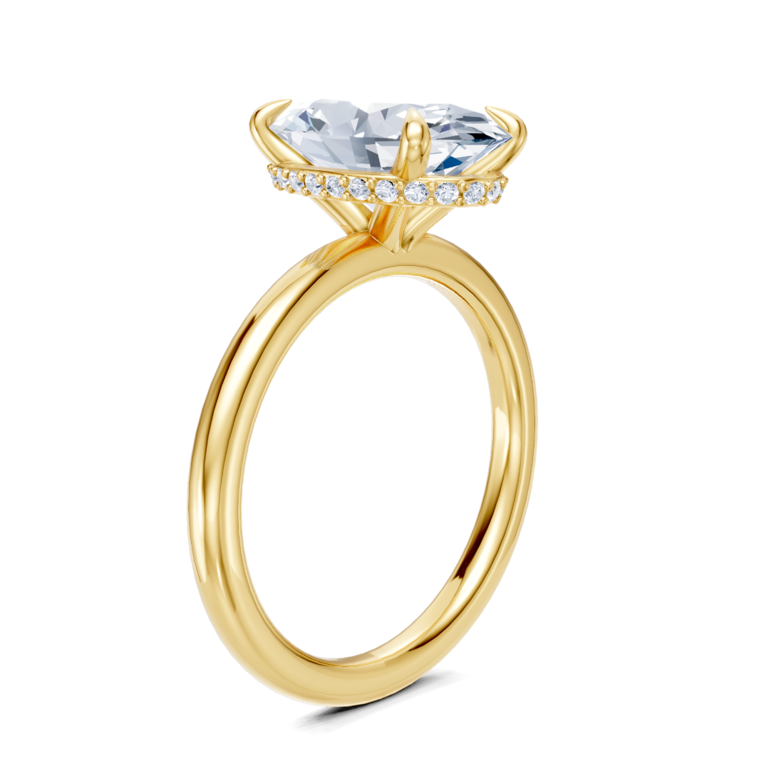 Joydeep | Eternite Hidden Halo | 18k Yellow Gold Oval 1.90 D VS1