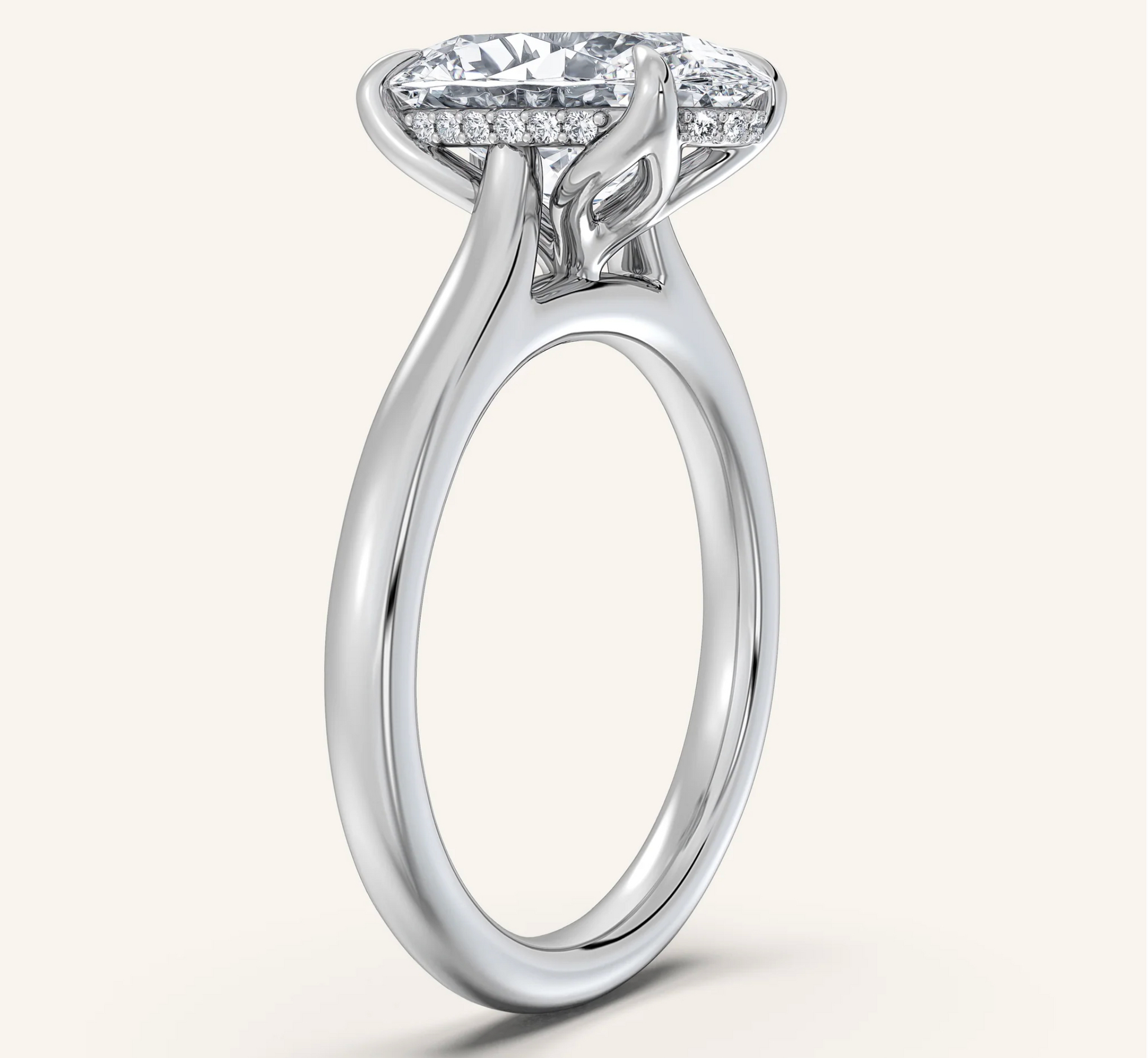 Yuval A. | Tulip Style Hidden Halo | 14k White Gold