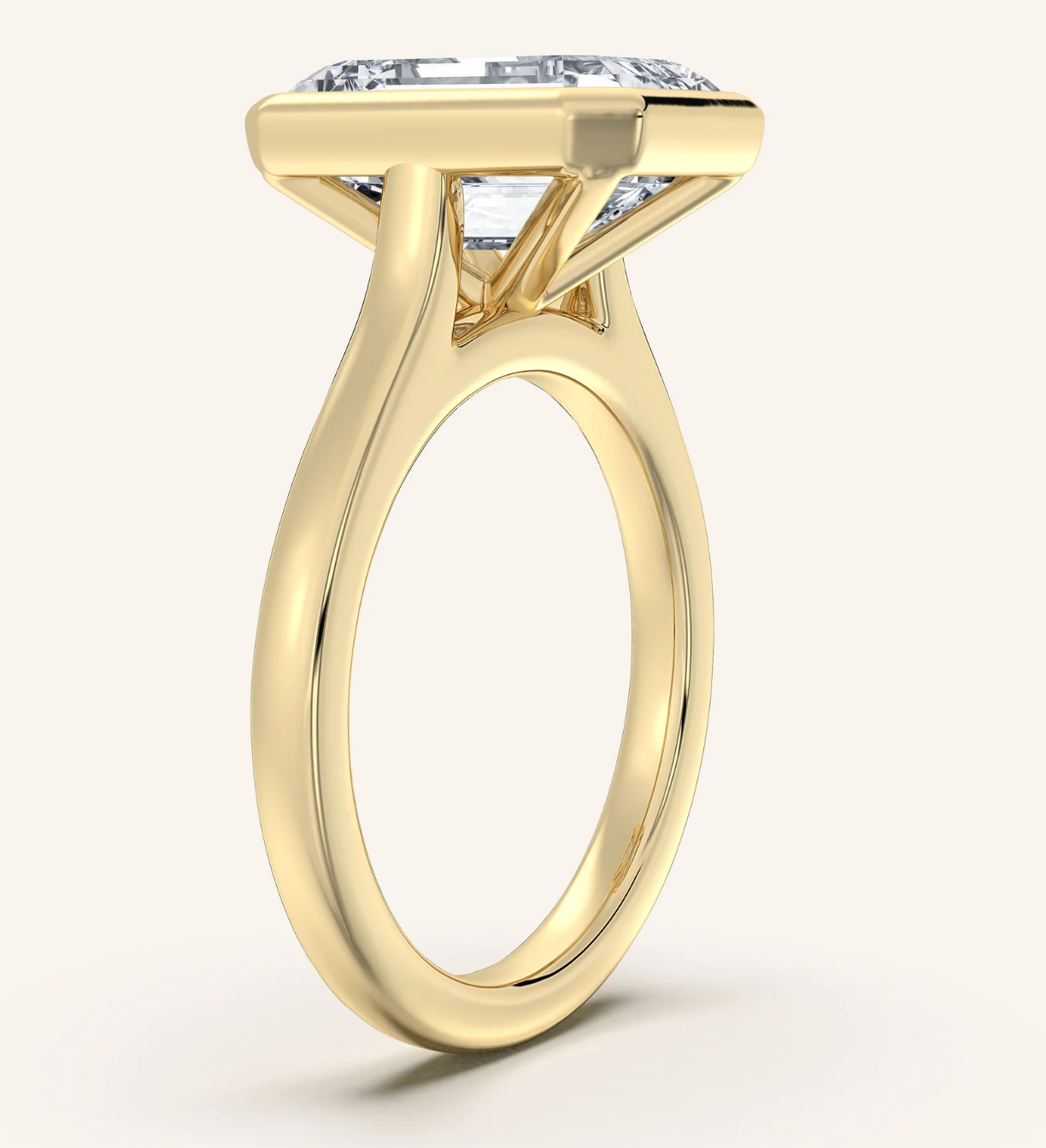 Ayah B. Cathedral Bezel Set Engagement Ring
