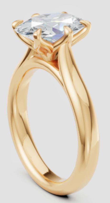 Elegant gold engagement ring with lab-grown diamond, ethical and sustainable design