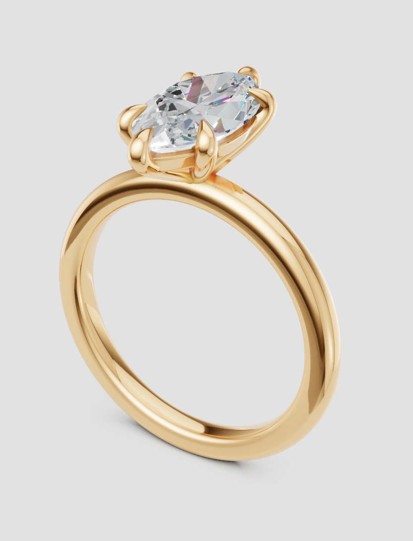Elegant gold engagement ring with lab-grown diamond, ethical and sustainable design
