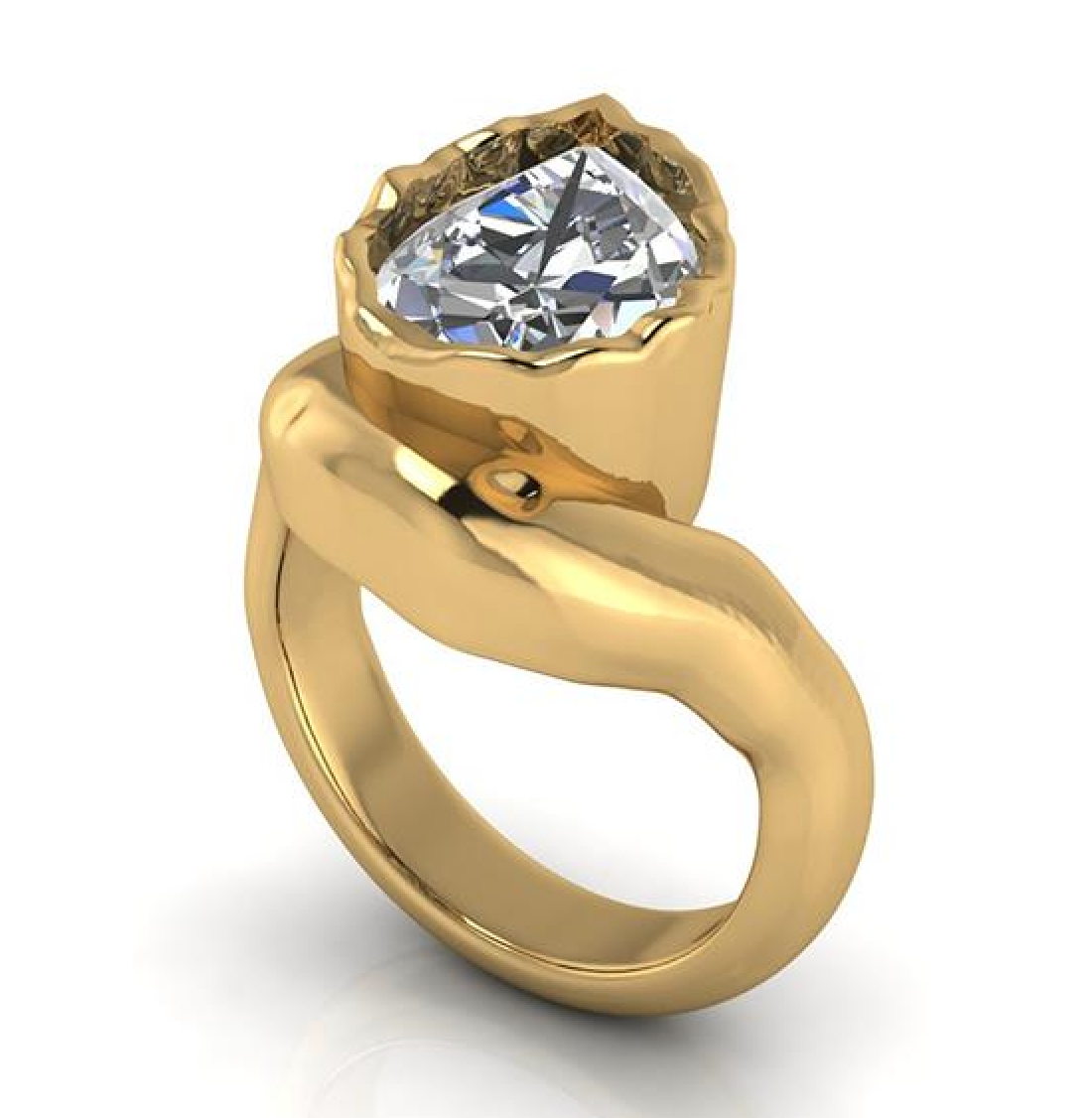Elegant gold engagement ring with a lab-grown diamond, showcasing ethical and sustainable design.