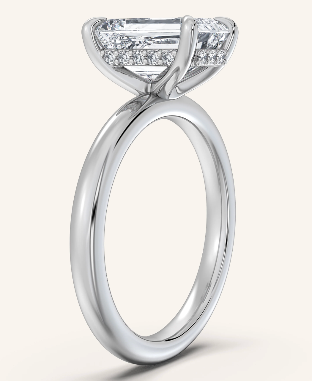 Diamond ring with a white background