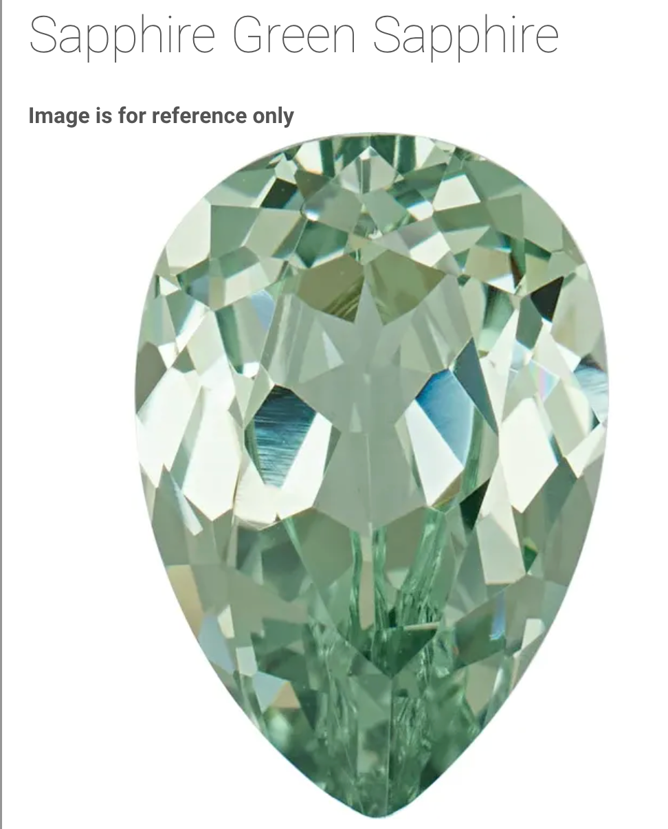 Pear-shaped green sapphire gemstone with brilliant facets and eco-friendly appeal