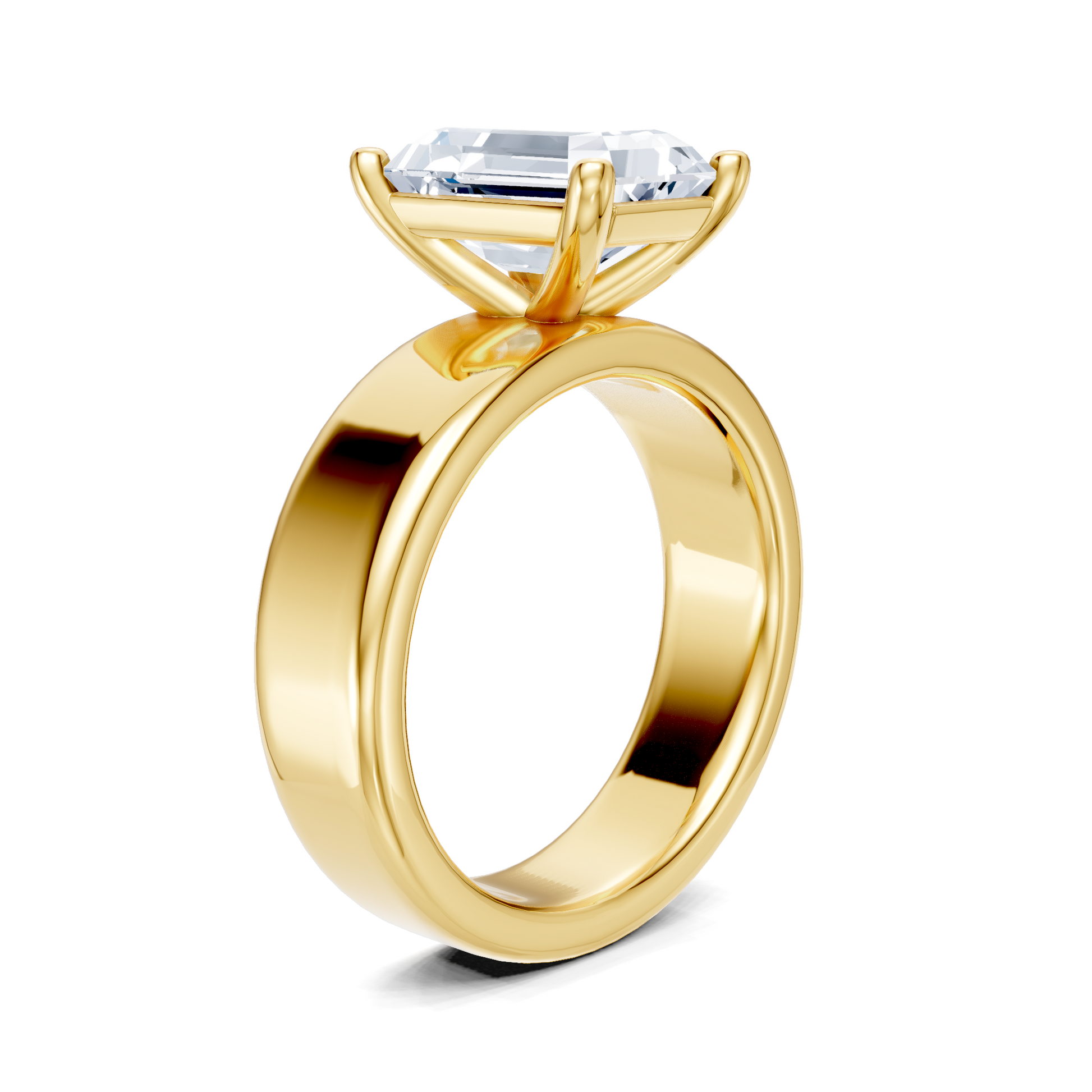 Yellow gold engagement ring with lab-grown diamond, ethical and sustainable choice