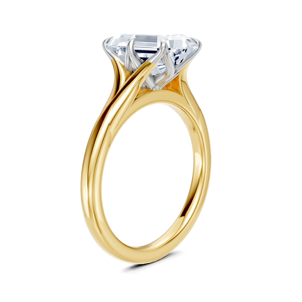 Image for Petale Solitaire Engagement Ring | 18k Two Tone