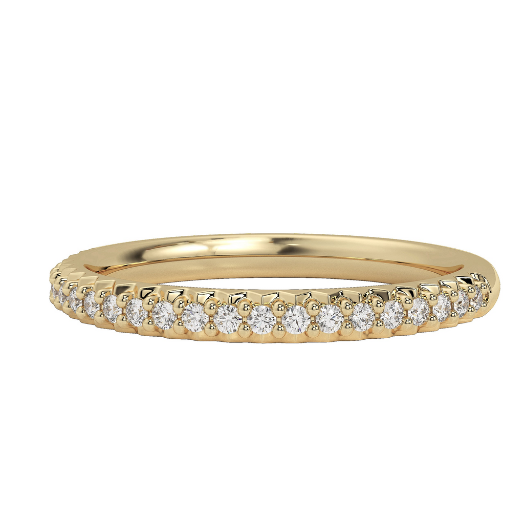 Yellow gold eternity band with lab-grown diamonds, ethical and sustainable fine jewelry