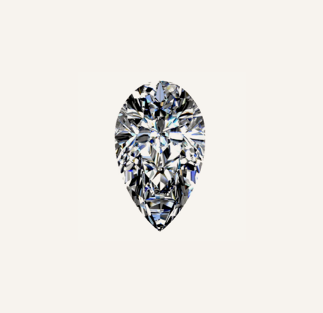 Sparkling pear-shaped lab-grown diamond, ethical and conflict-free for engagement rings