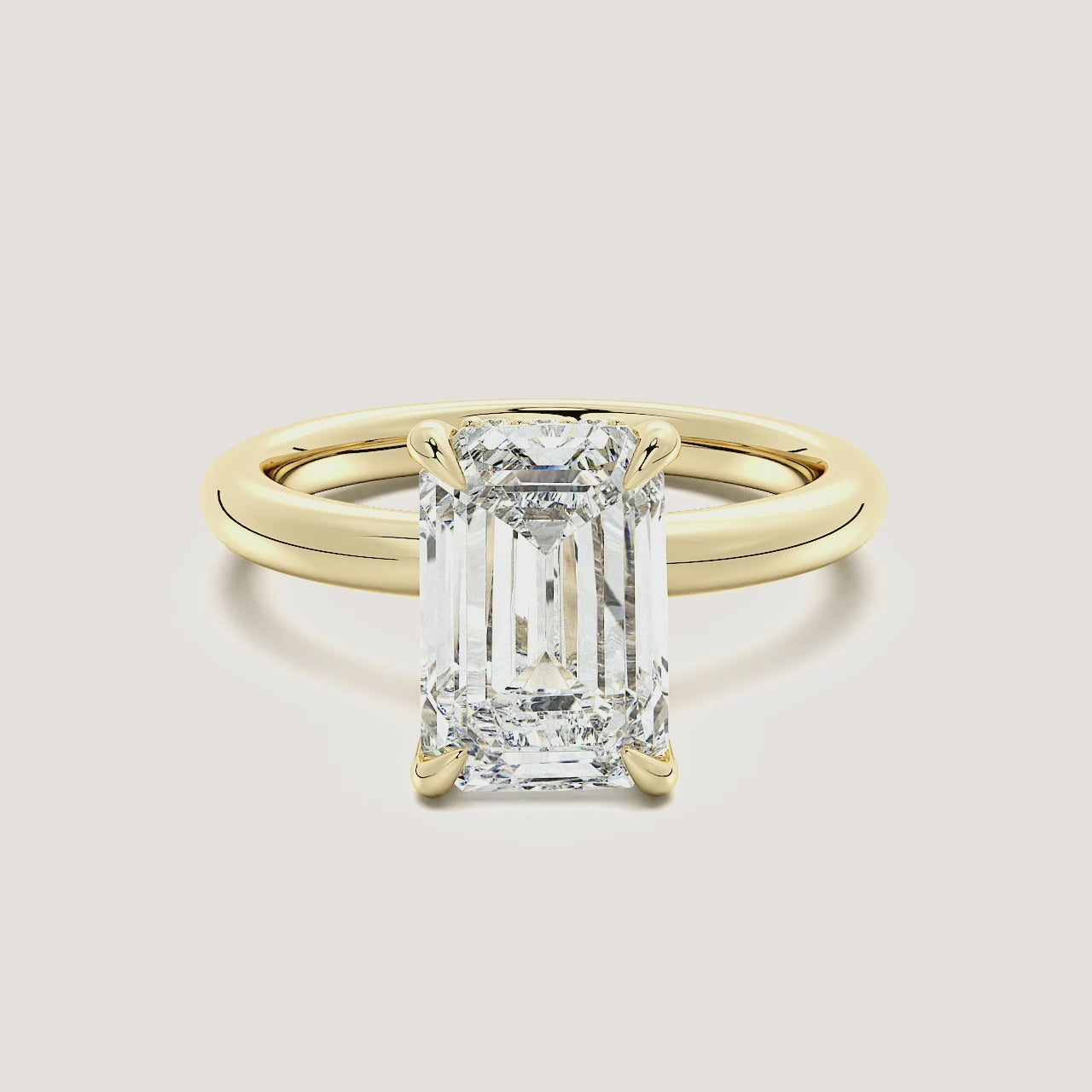 Belle Side Stone Engagement Ring | 14k Yellow Gold