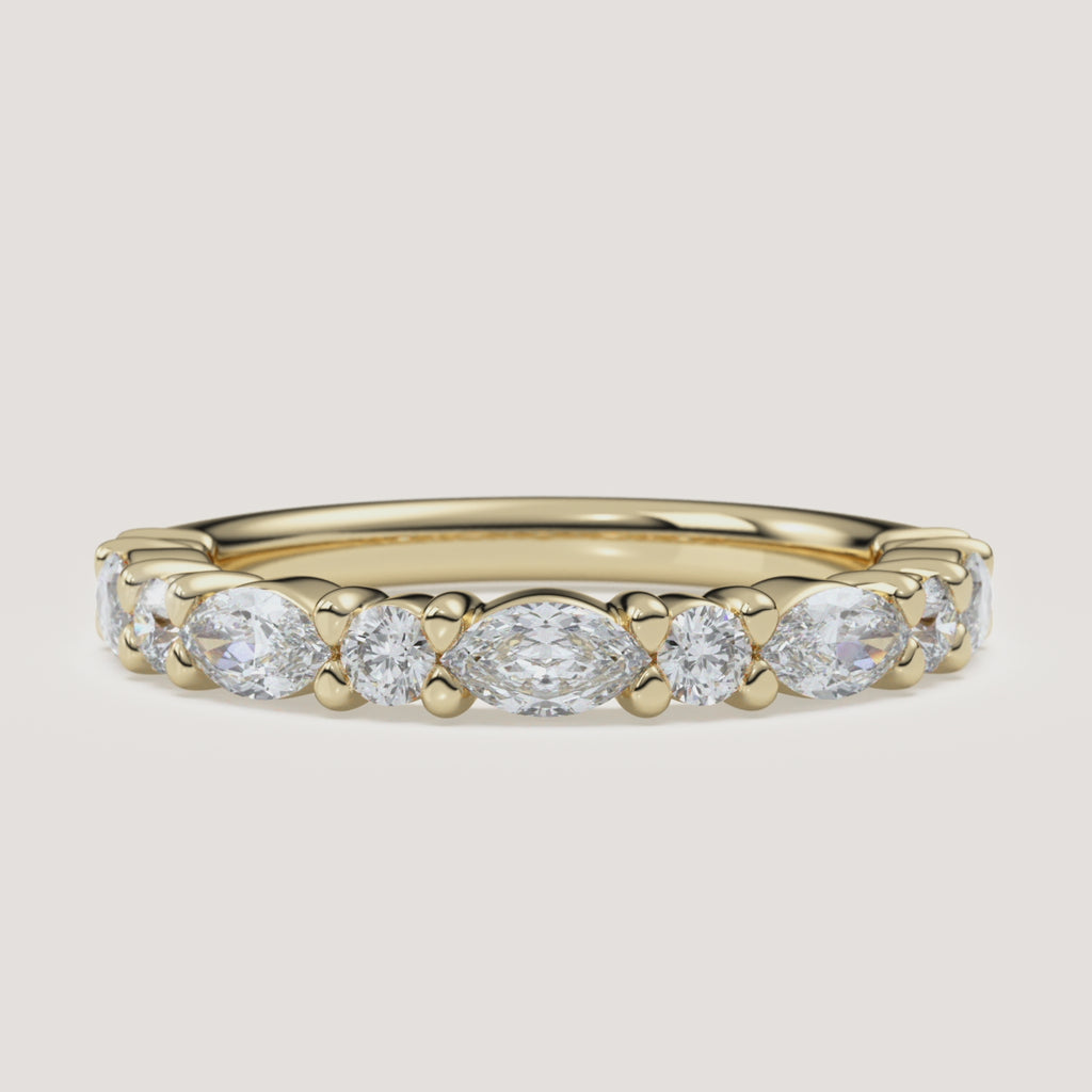 Bubble Diamond Wedding Band in 14k Yellow Gold (360° video)