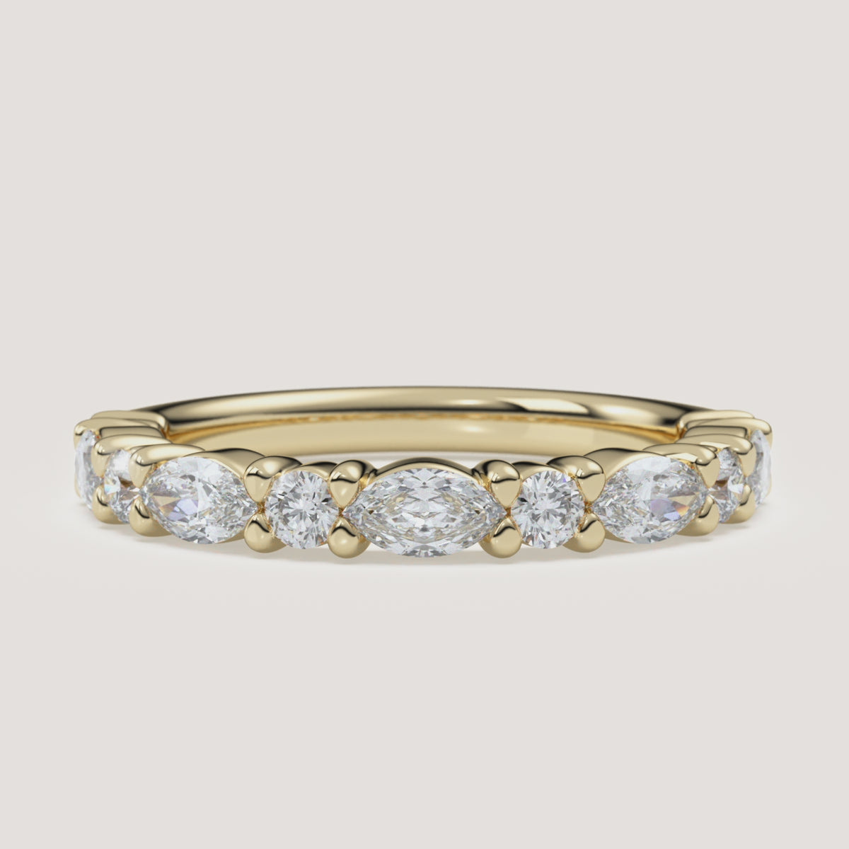 Bubble Diamond Wedding Band in 14k Yellow Gold (360° video)