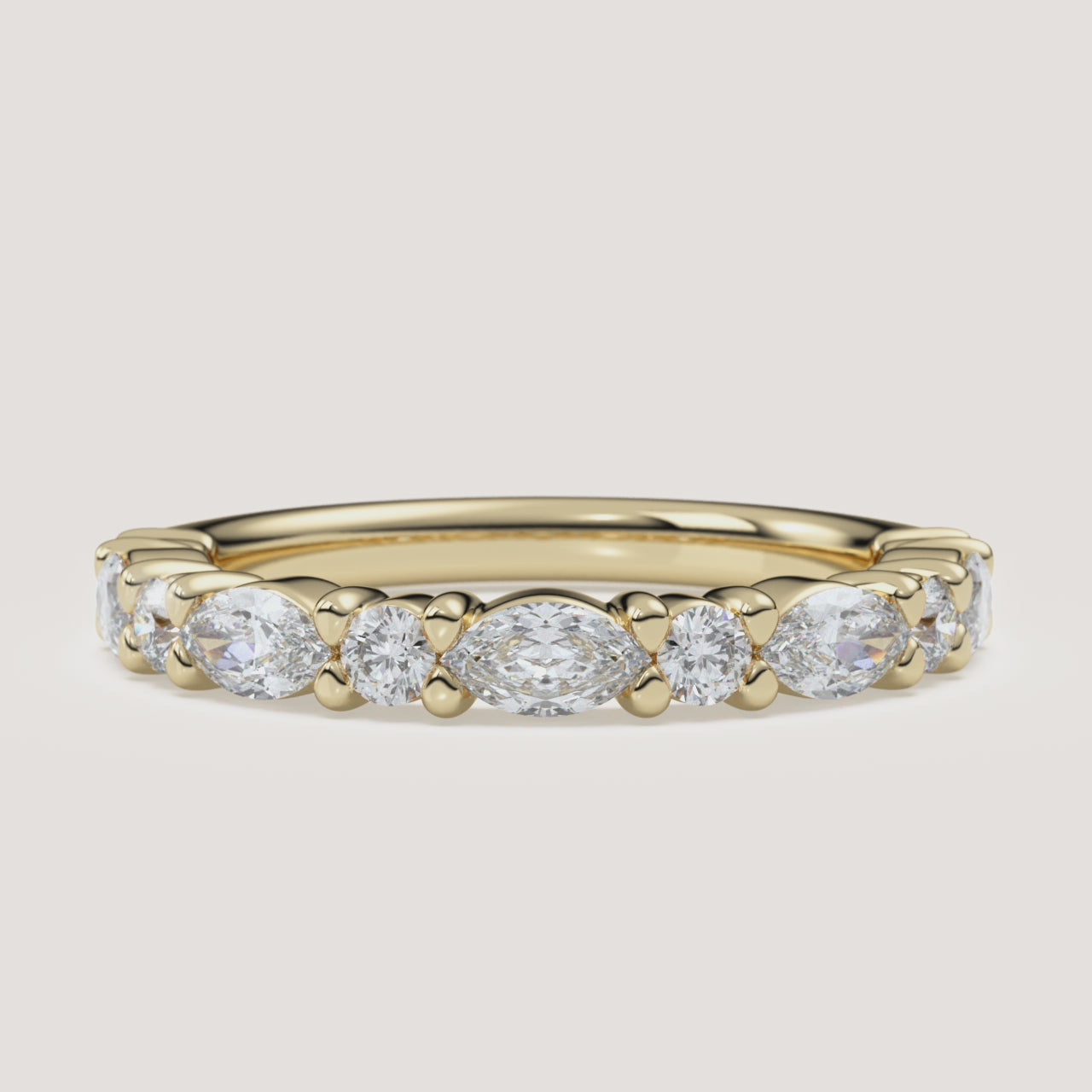 Bubble Diamond Wedding Band in 14k Yellow Gold (360° video)