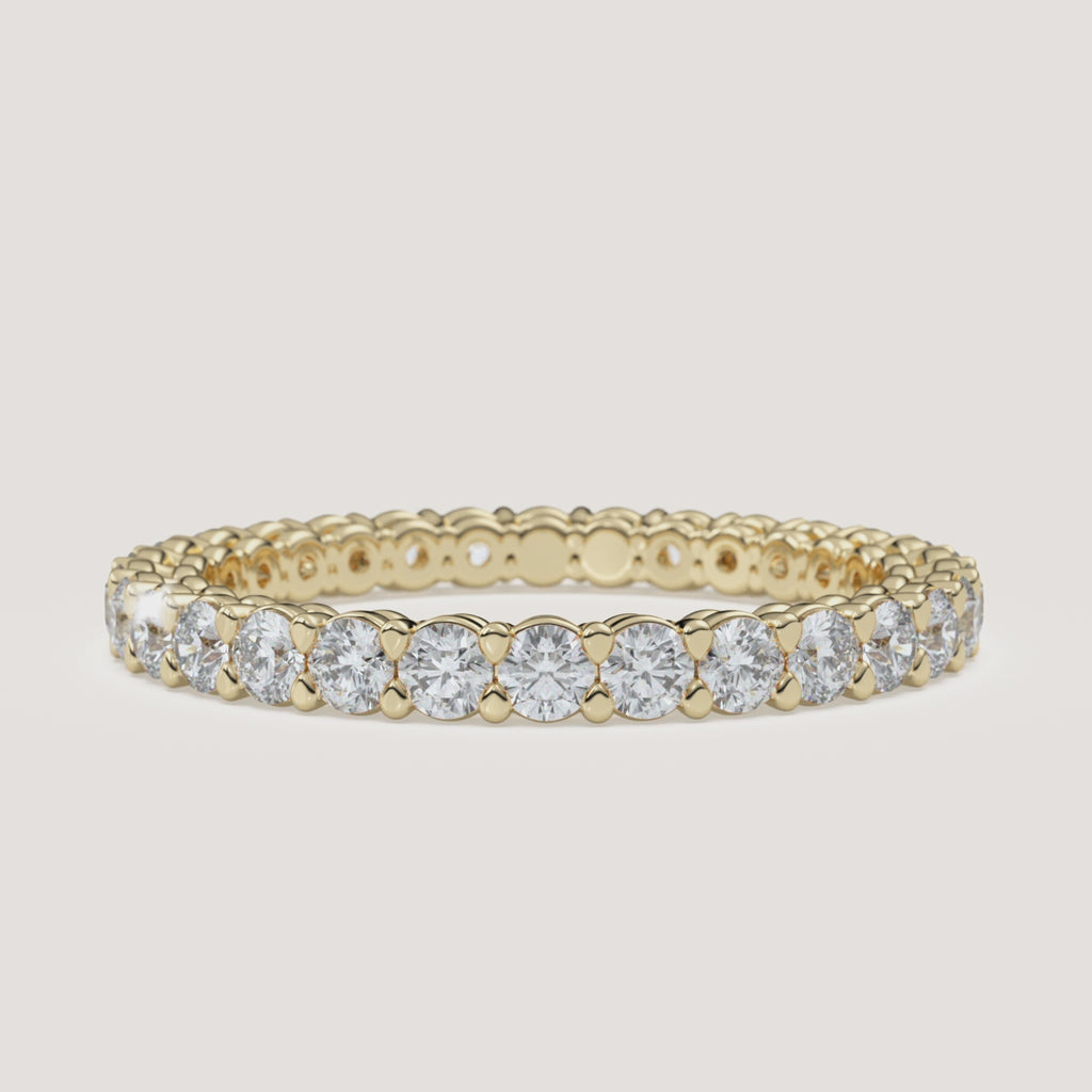 Round Diamond Eternity Band — 1 CTW in 14k Yellow Gold (360° video)