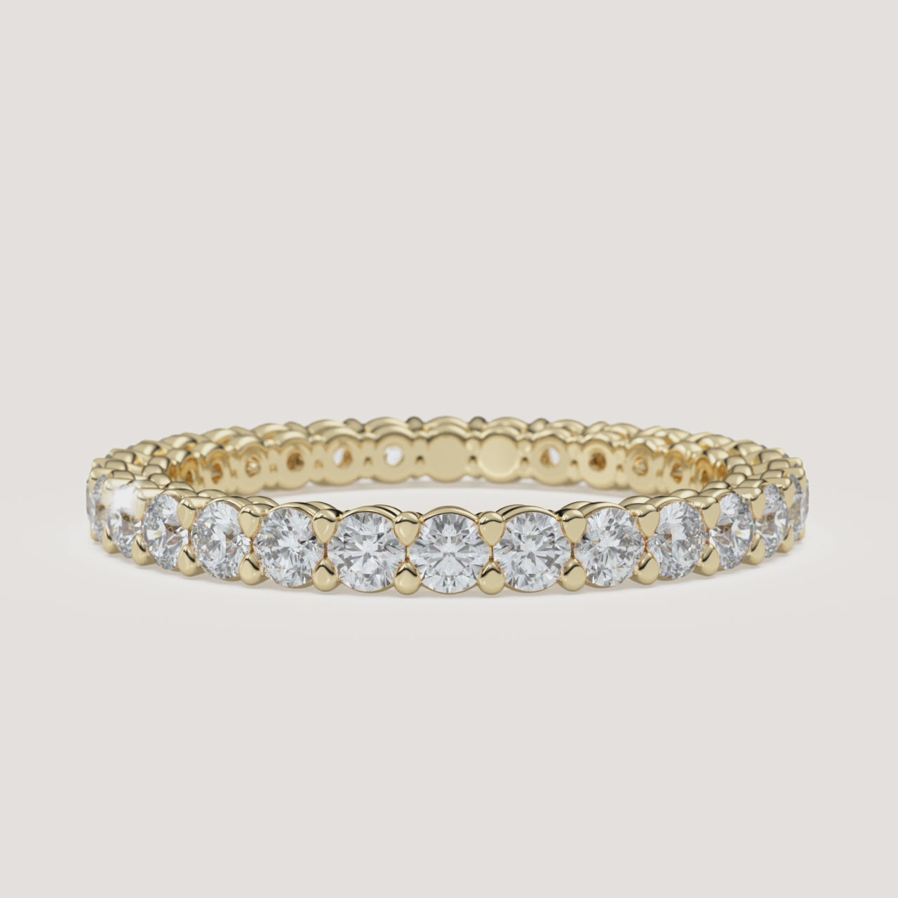 Round Diamond Eternity Band — 1 CTW in 14k Yellow Gold (360° video)