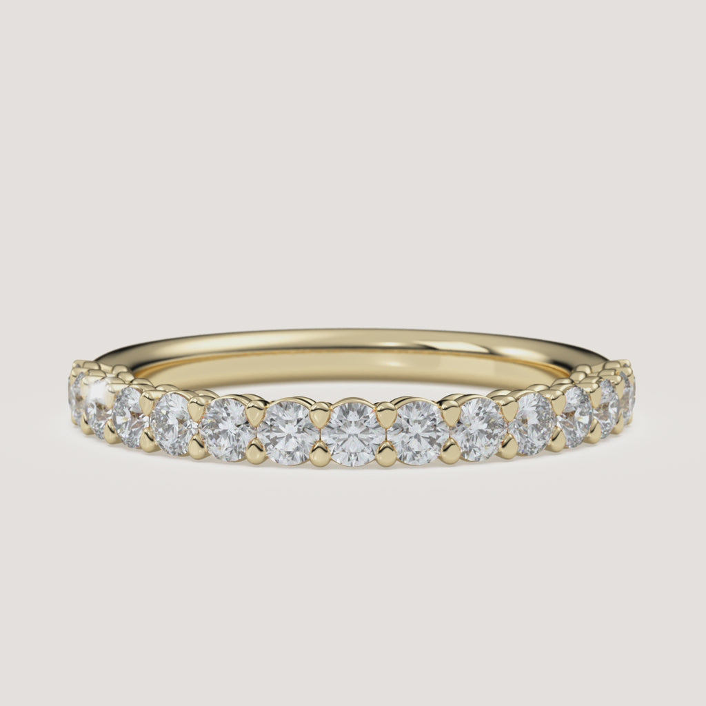 Pavé Diamond Half Eternity Band — 0.50 CTW in 14k Yellow Gold (360° video)