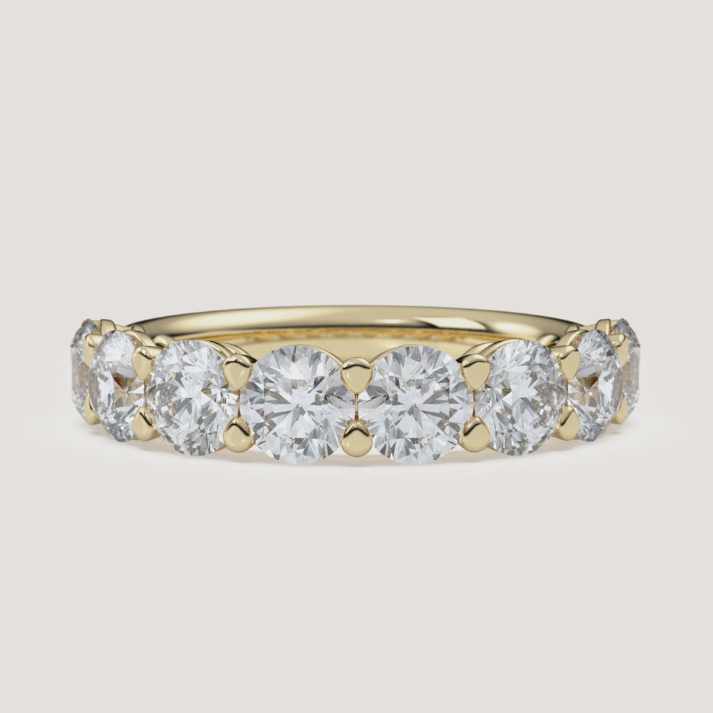 Pavé Diamond Half Eternity Band — 2 CTW in 14k Yellow Gold (360° video)