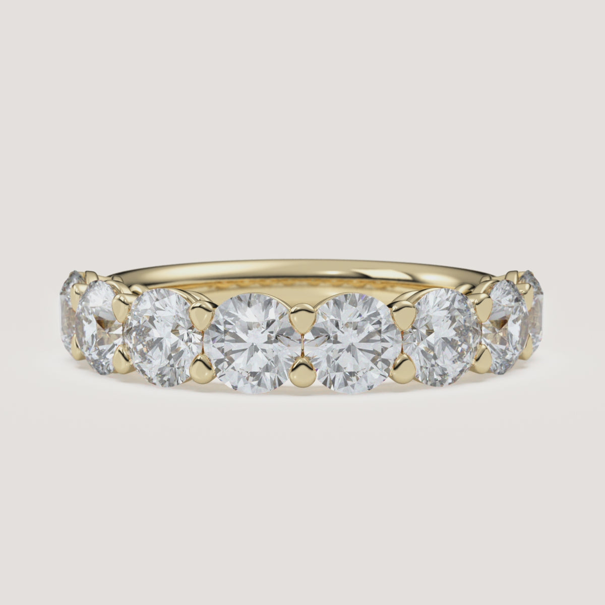 Pavé Diamond Half Eternity Band — 2 CTW in 14k Yellow Gold (360° video)