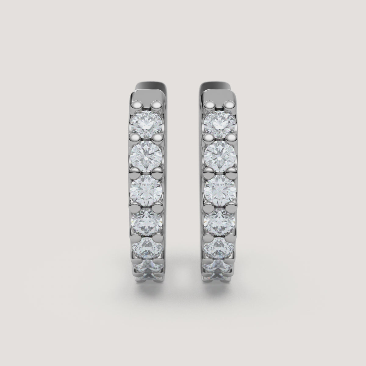 Petite Diamond Huggie Hoop Earrings — 0.25 CTW in 14k White Gold (360° video)