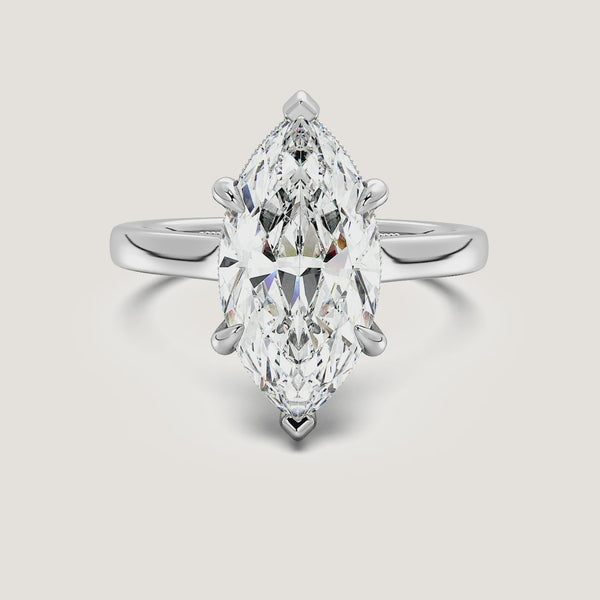 Marquise Heirloom Cathedral Engagement Ring | Platinum