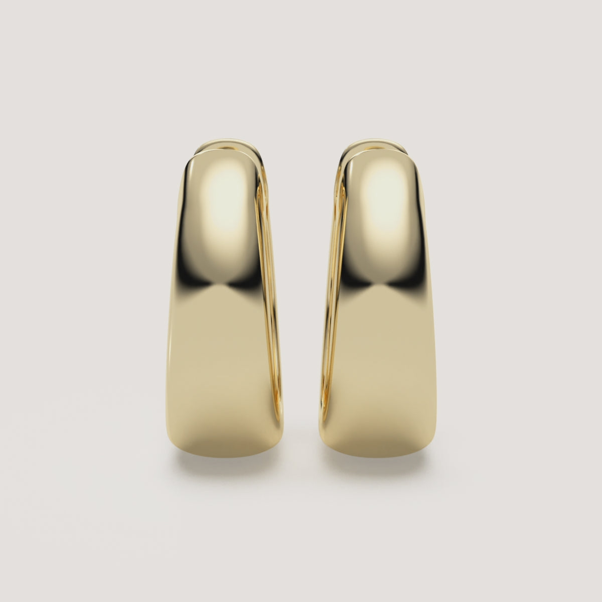 Chunky Gold Huggie Earrings in 14k Yellow Gold (360° video)