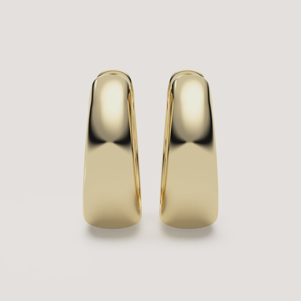 Chunky Gold Huggie Earrings in 14k Yellow Gold (360° video)