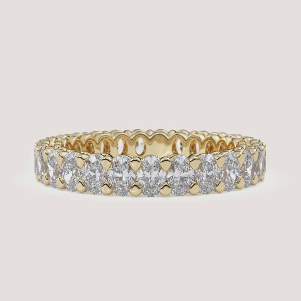 Oval Diamond Eternity Band — 2 CTW in 14k Yellow Gold (360° video)