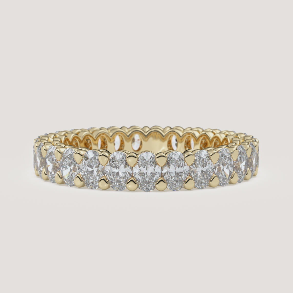 Oval Diamond Eternity Band — 2 CTW in 14k Yellow Gold (360° video)