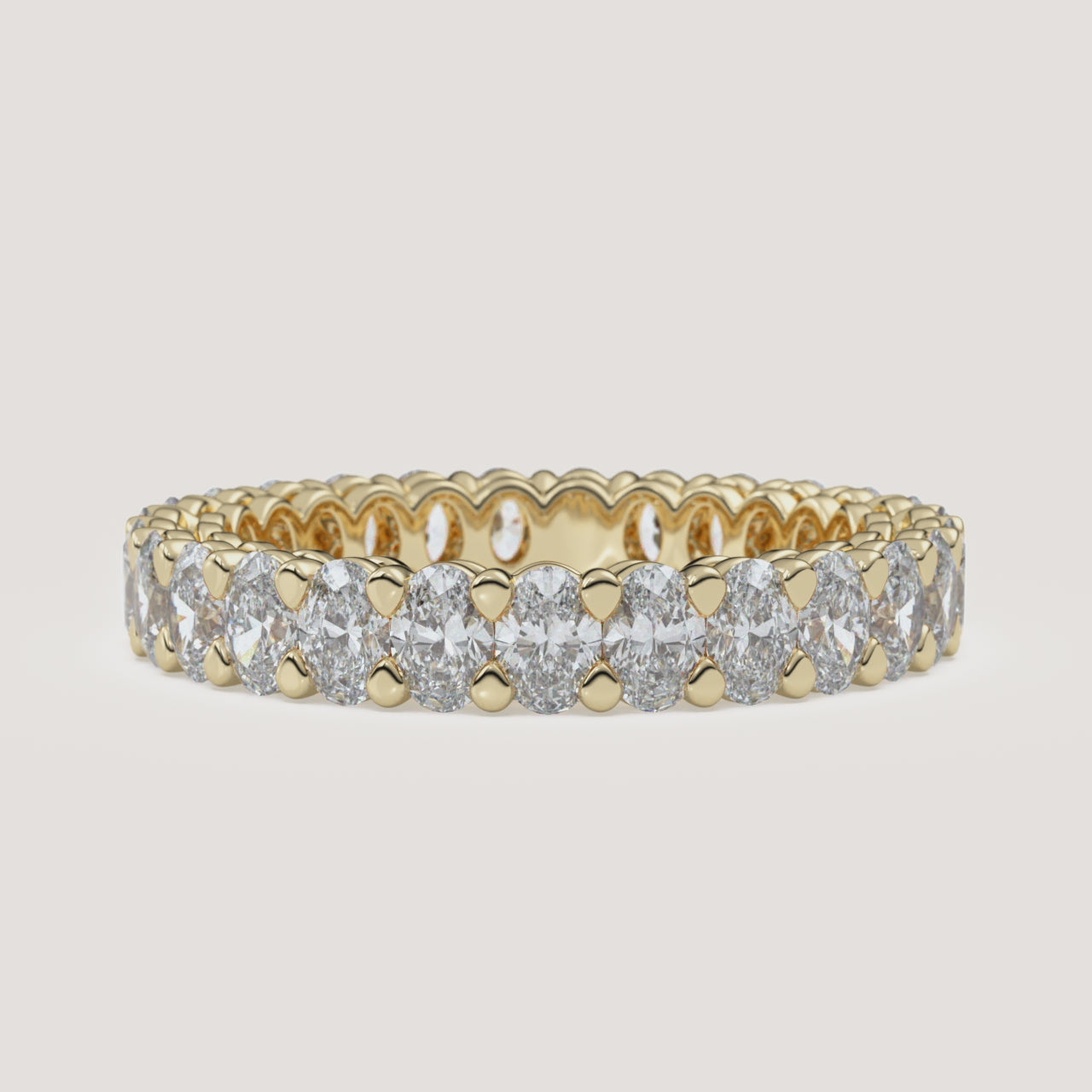 Oval Diamond Eternity Band — 2 CTW in 14k Yellow Gold (360° video)