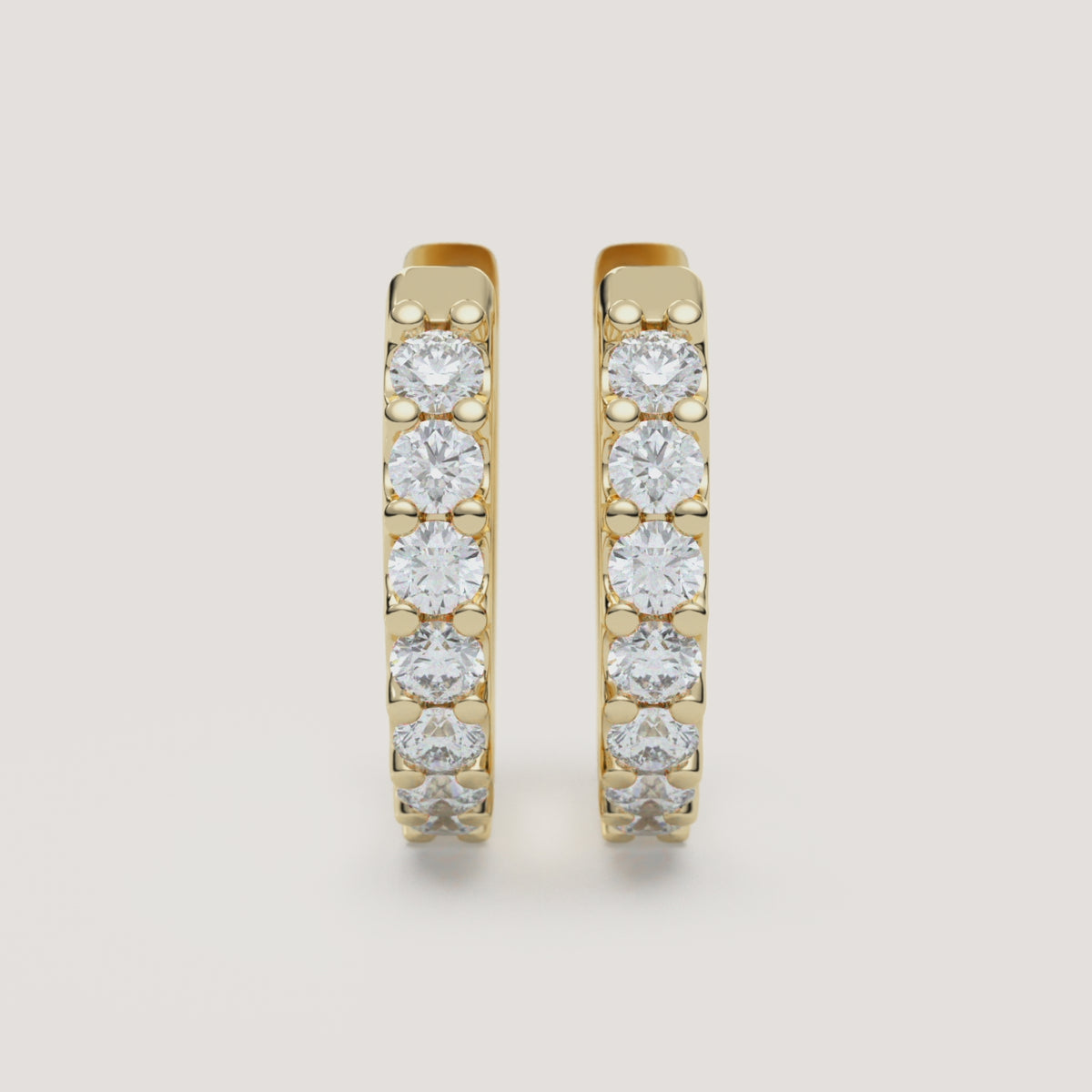 Petite Diamond Huggie Hoop Earrings — 0.25 CTW in 14k Yellow Gold (360° video)