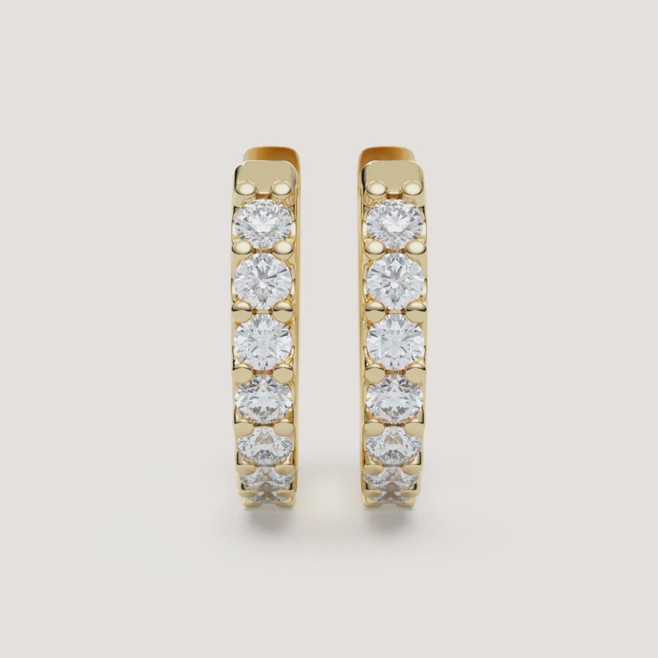 Petite Diamond Huggie Hoop Earrings — 0.25 CTW in 14k Yellow Gold (360° video)