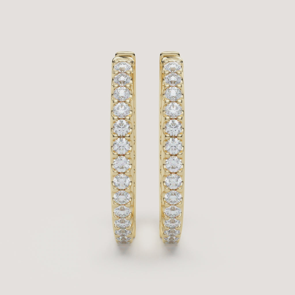 Inside-Out Diamond Hoop Earrings — 0.63 CTW in 14k Yellow Gold (360° video)