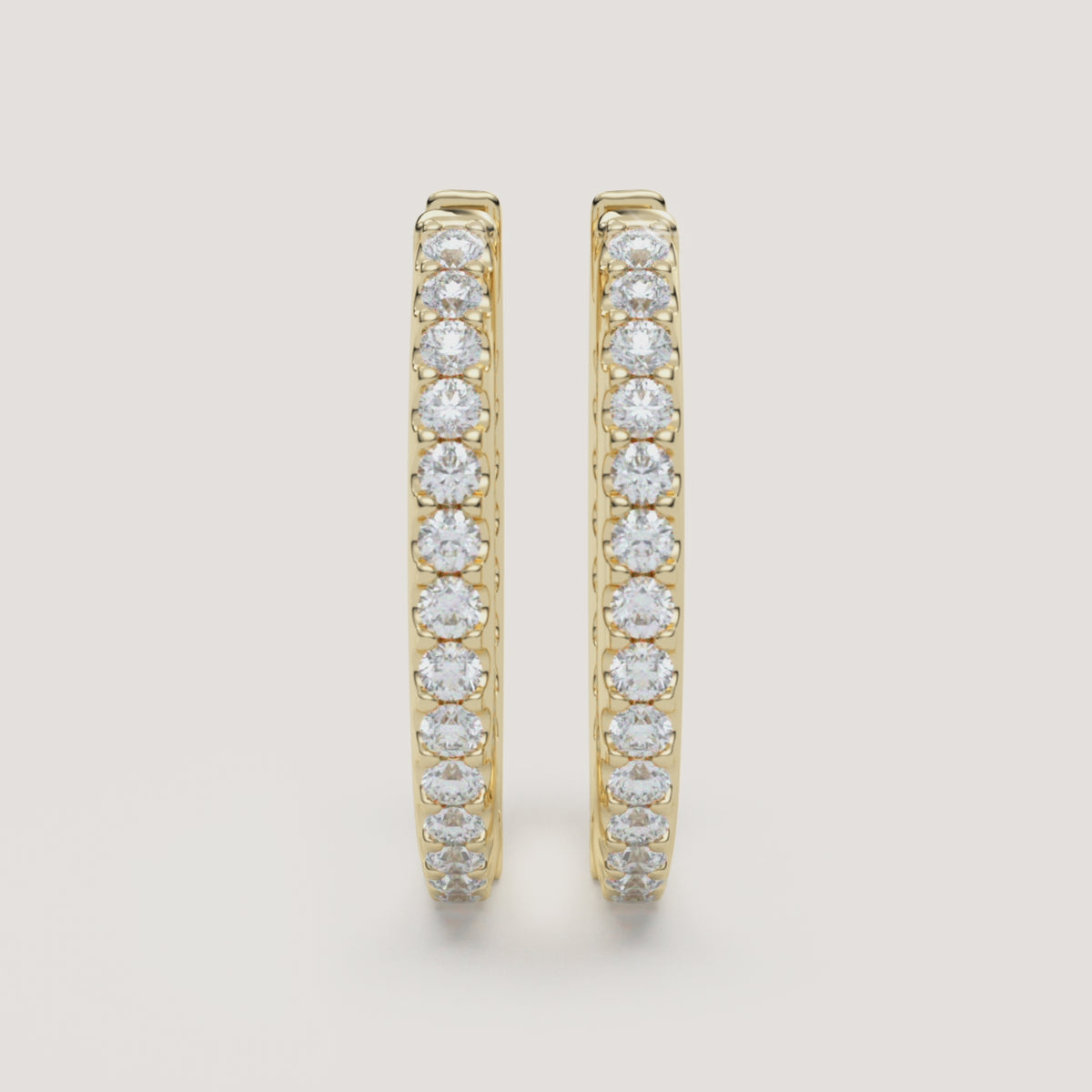 Inside-Out Diamond Hoop Earrings — 0.63 CTW in 14k Yellow Gold (360° video)