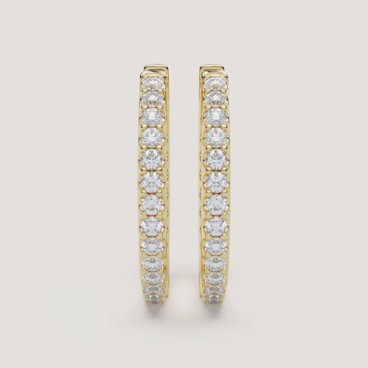 Inside-Out Diamond Hoop Earrings — 0.63 CTW in 14k Yellow Gold (360° video)